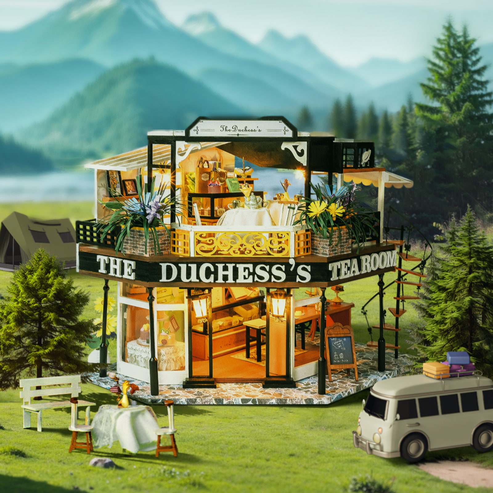 The Duchess's Tea Room DIY Miniature Kit-Book Nook World