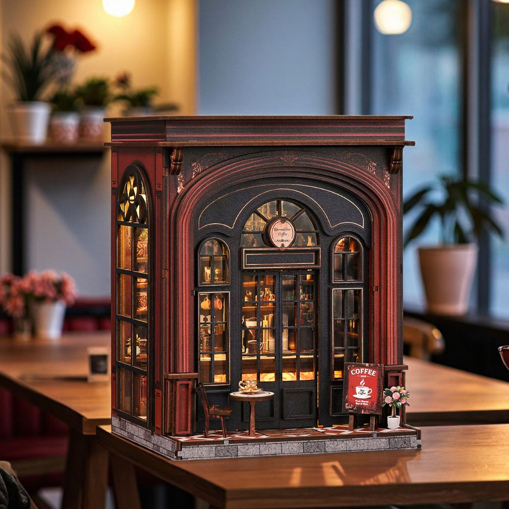 It is an unassembled kit made of materials like wood, fabric, paper, and metal that users put together themselves. 