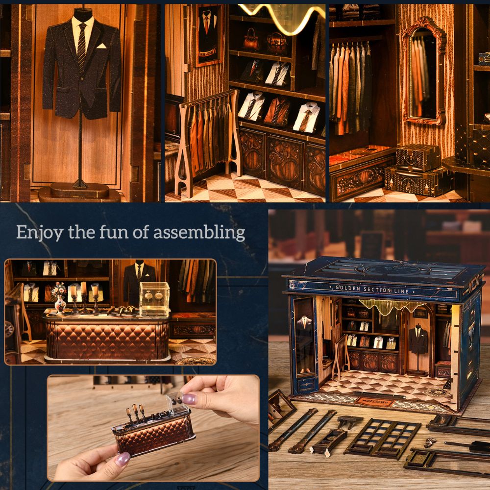 Detailed view of the Golden Section Line miniature boutique interior