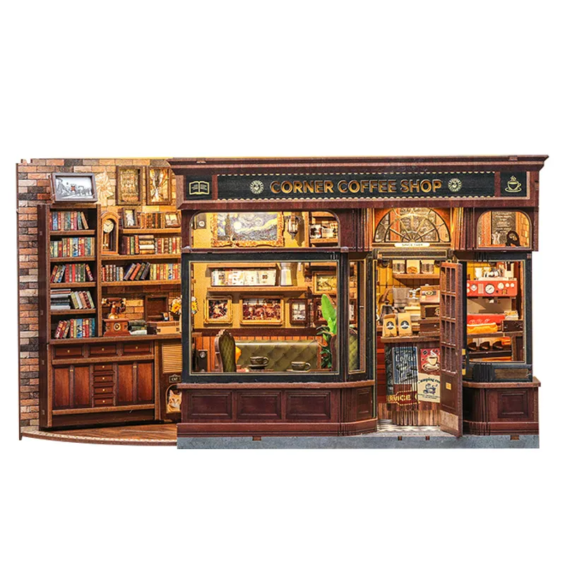 Corner Coffee Shop DIY Book Nook Kit build details