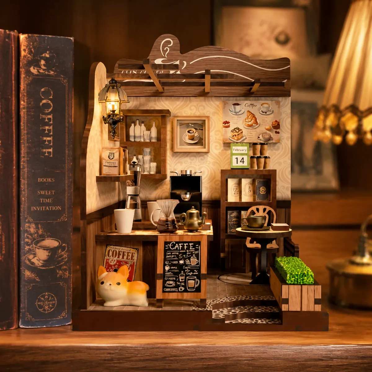 Open Café Layout with Double-Sided Display