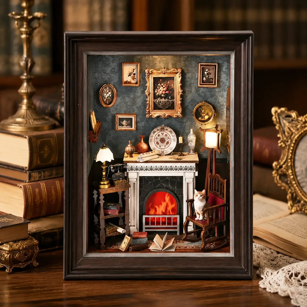 Cozy Fireplace Reading Retreat
