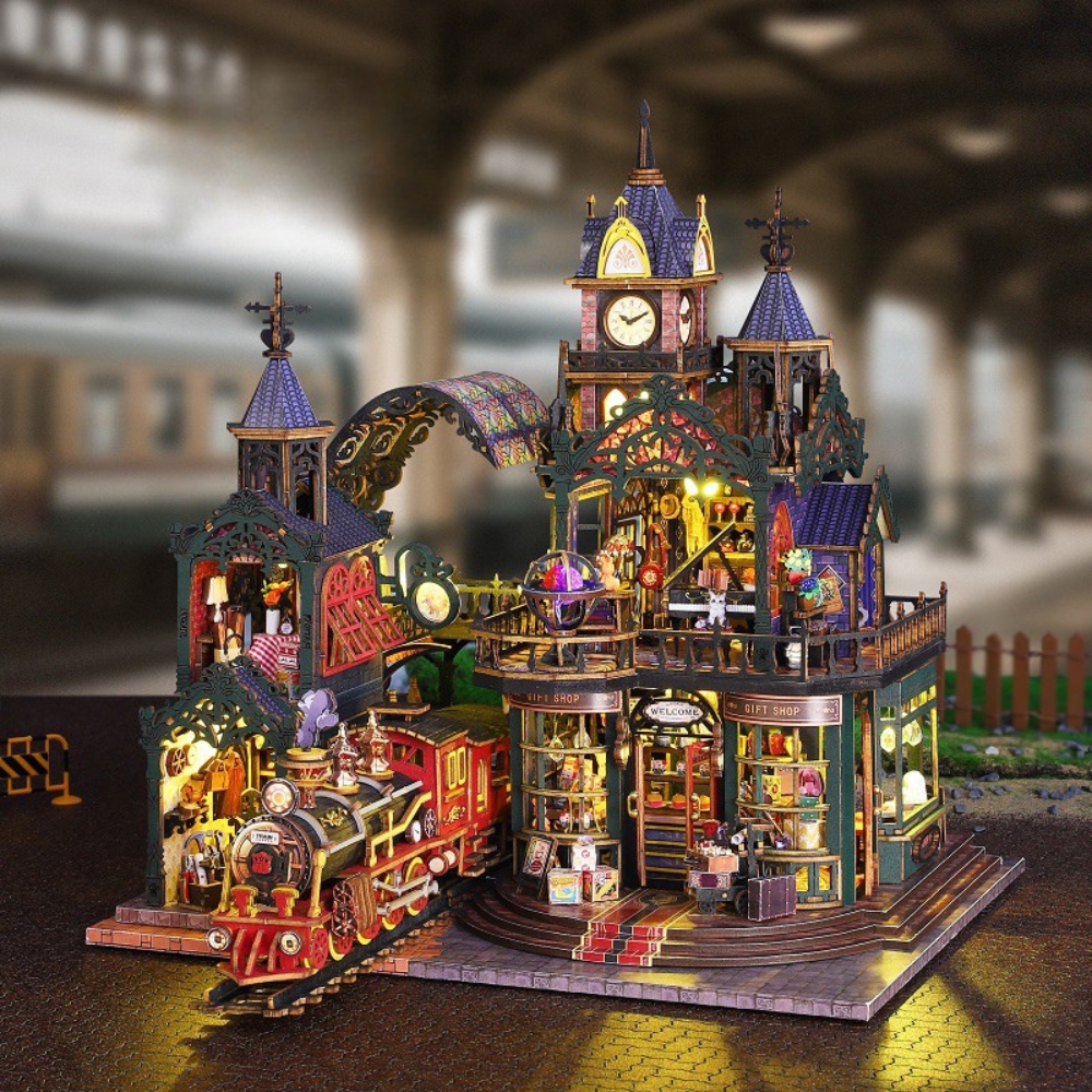 Rail-track Secluded City: Train Mini House Kit l DIY Miniature Kit