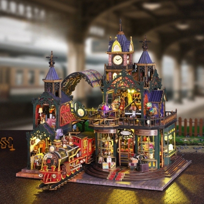 Rail-track Secluded City: Train Mini House Kit l DIY Miniature Kit
