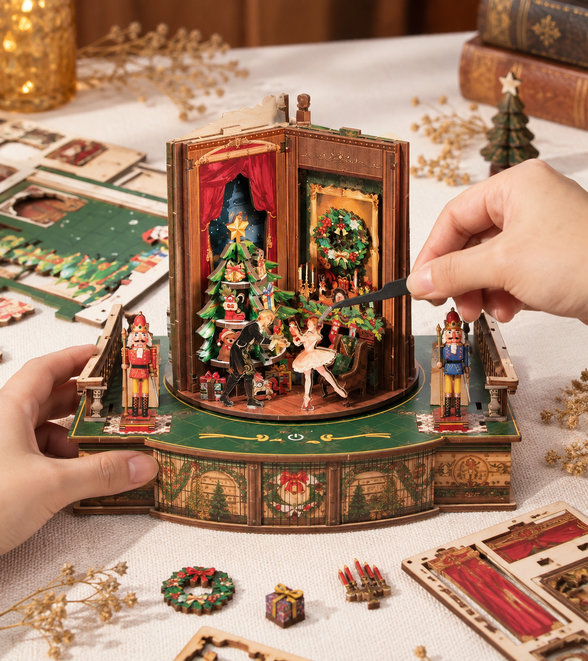The Nutcracker's Dreamscape Adventure DIY Miniature Music Box Kit build detail