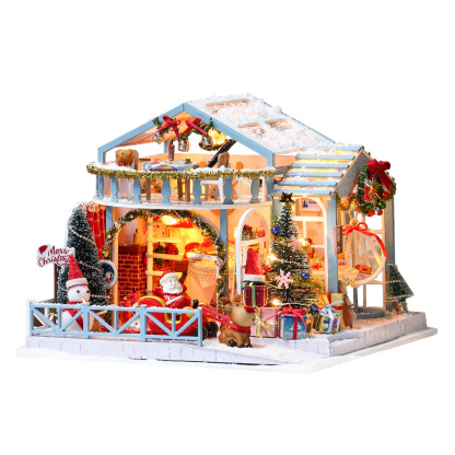 Christmas Snowy Night DIY Miniature Dollhouse Kit-Book Nook World