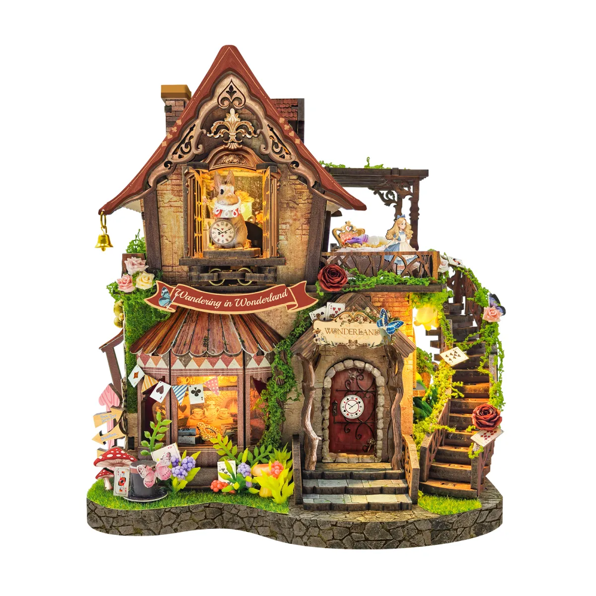 Bouwdetails van Dromerig huisje in wonderlandstijl - doe-het-zelf miniatuurhuis bouwpakket