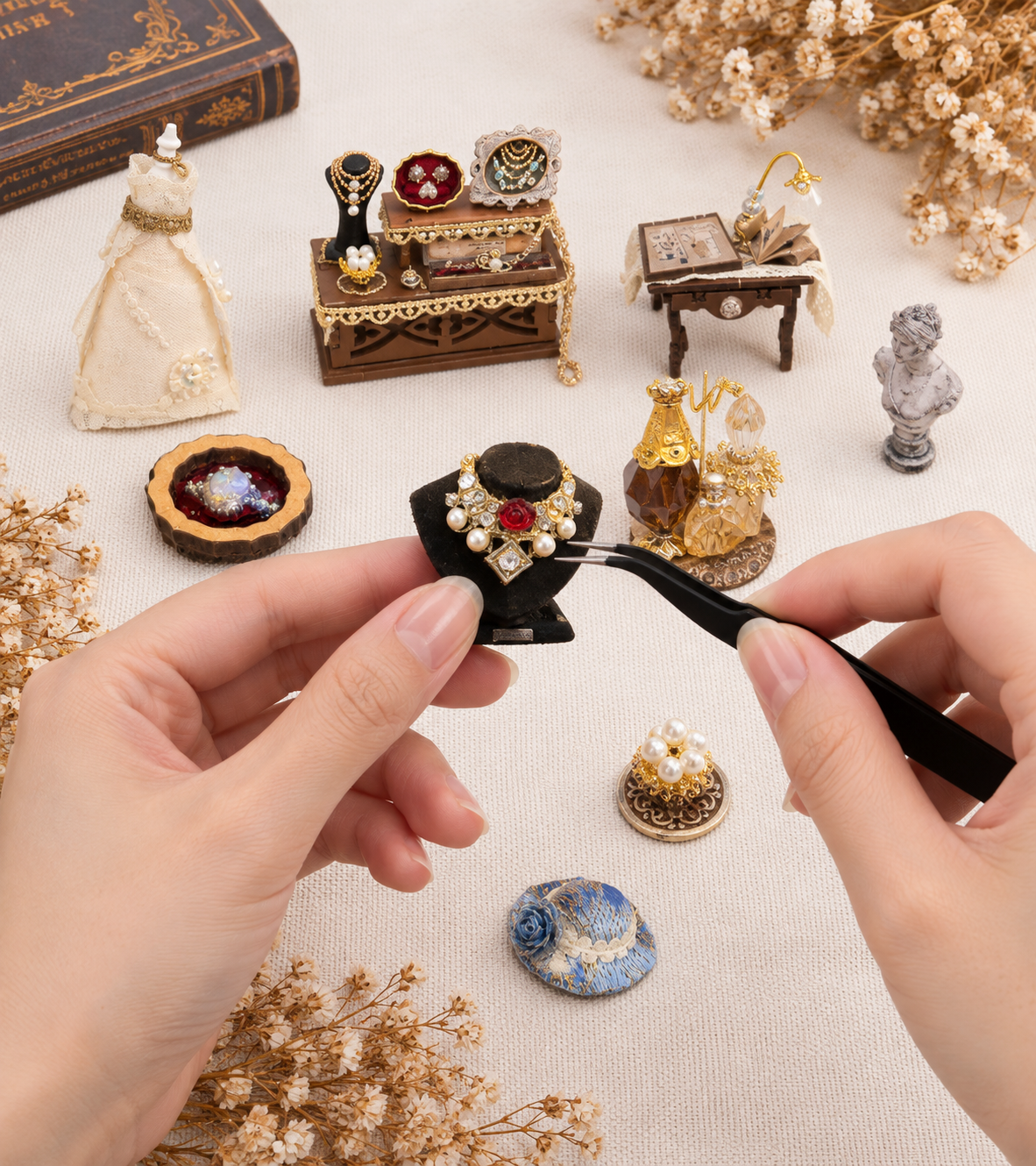 Bouwdetail van Plume Vintage DIY Miniatuurset