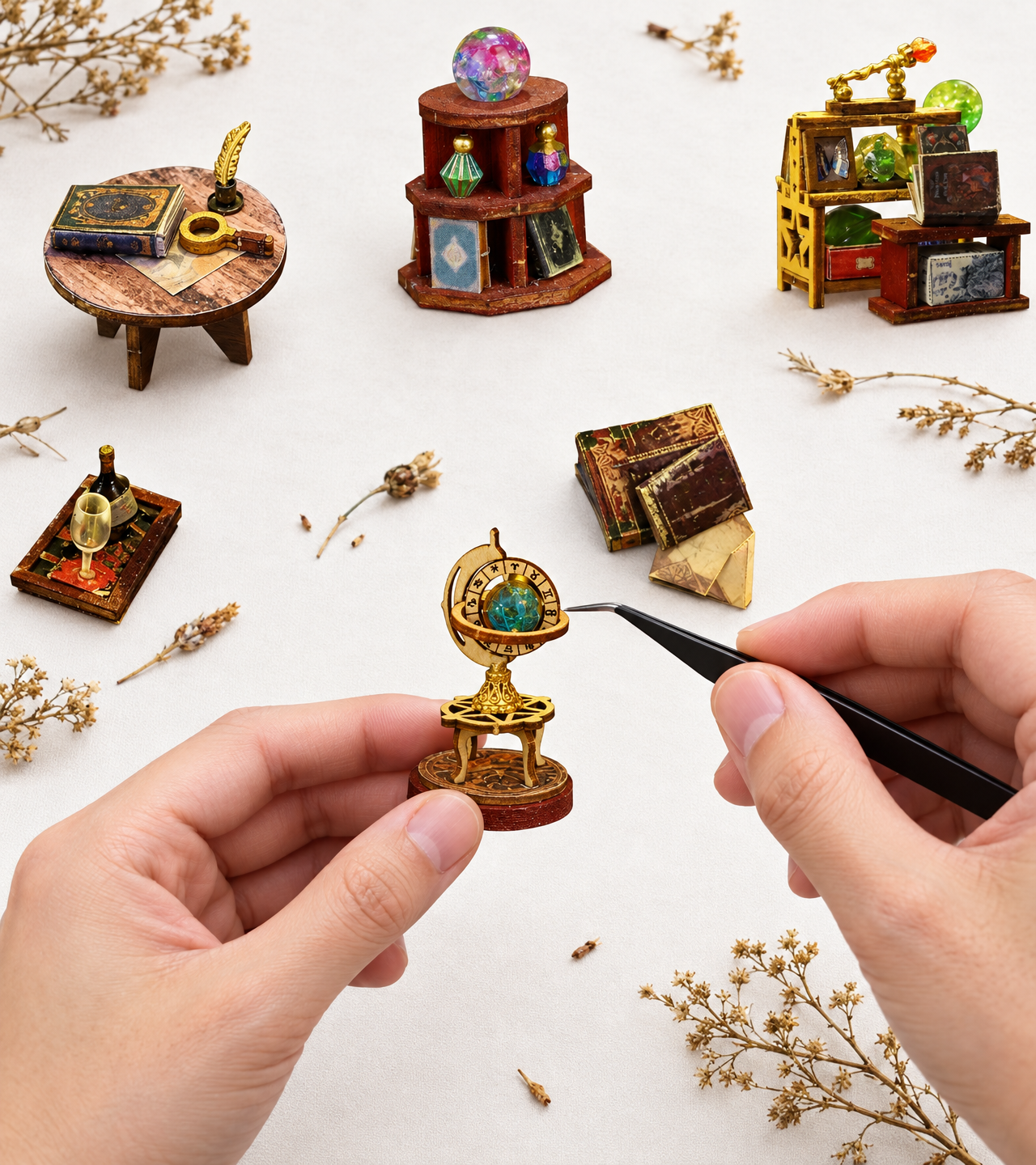 Holo Magic City DIY Miniature Dollhouse Kit build detail