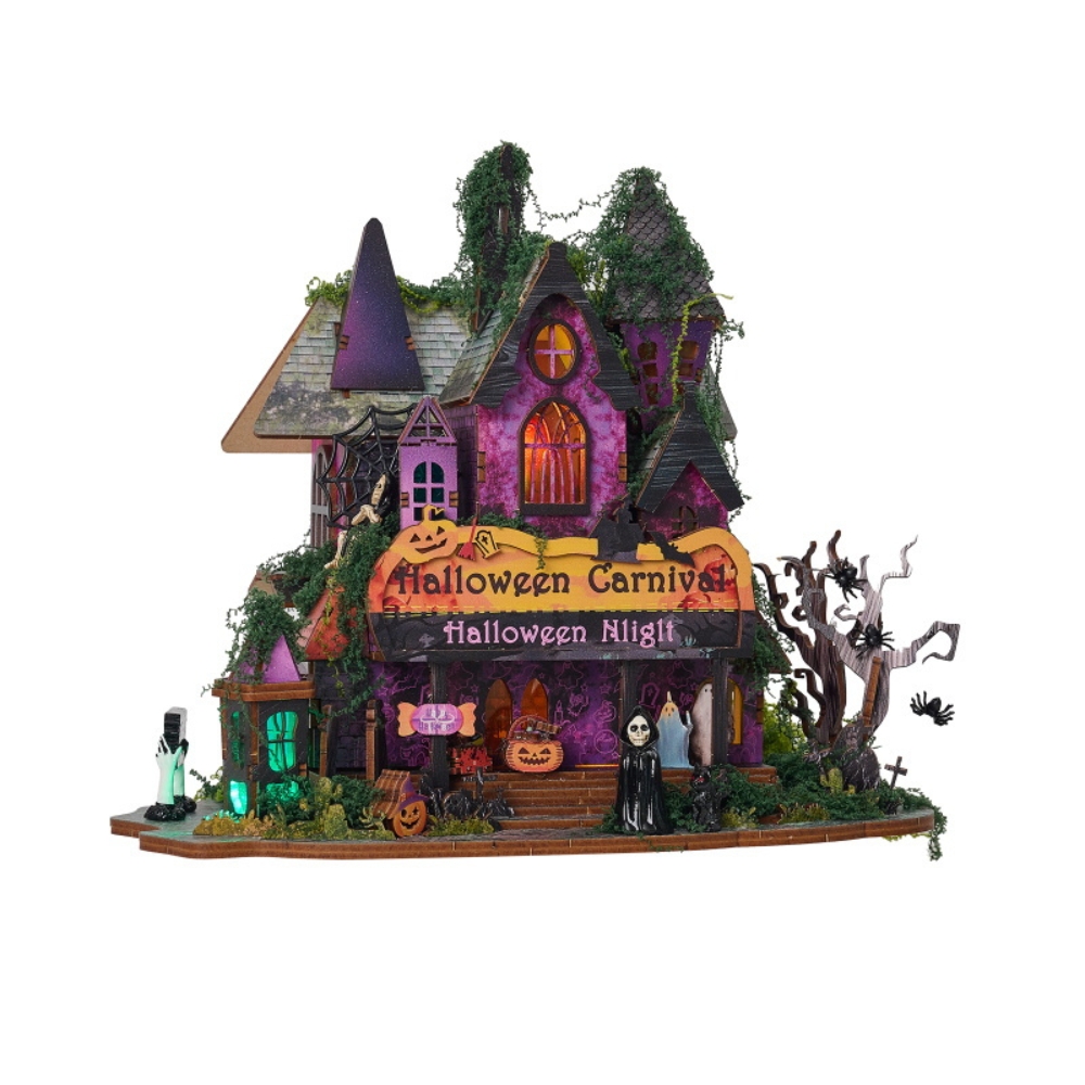 Halloween Night Mini House Kit l DIY Miniature Kit-Book Nook World