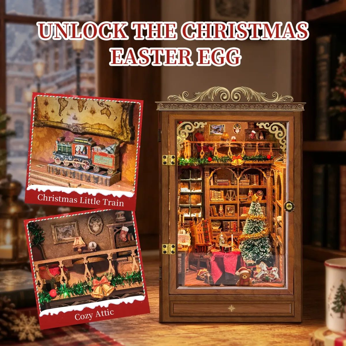 Gezellige kerstbibliotheek