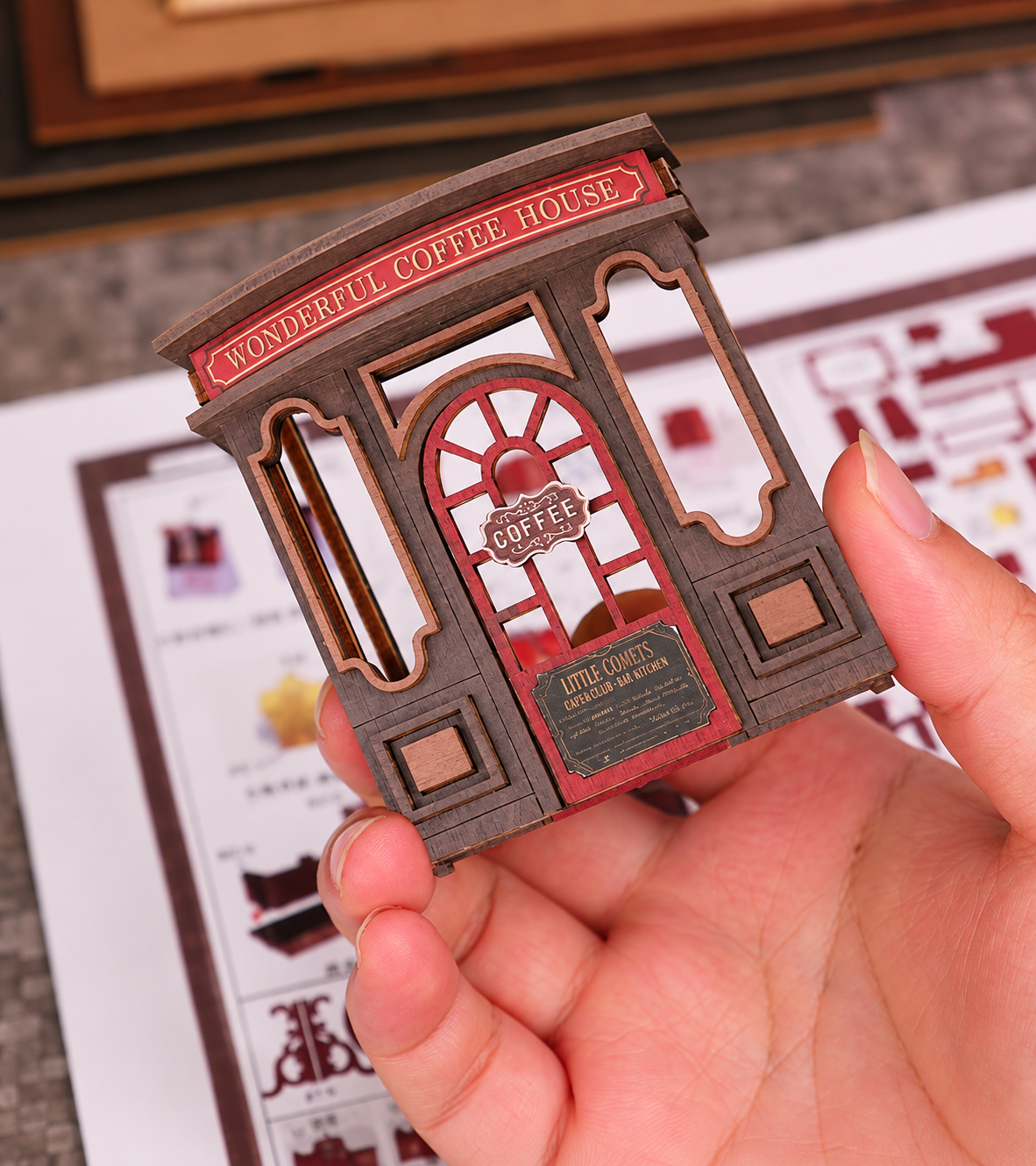 Letter Coffee DIY Miniature Kit build detail