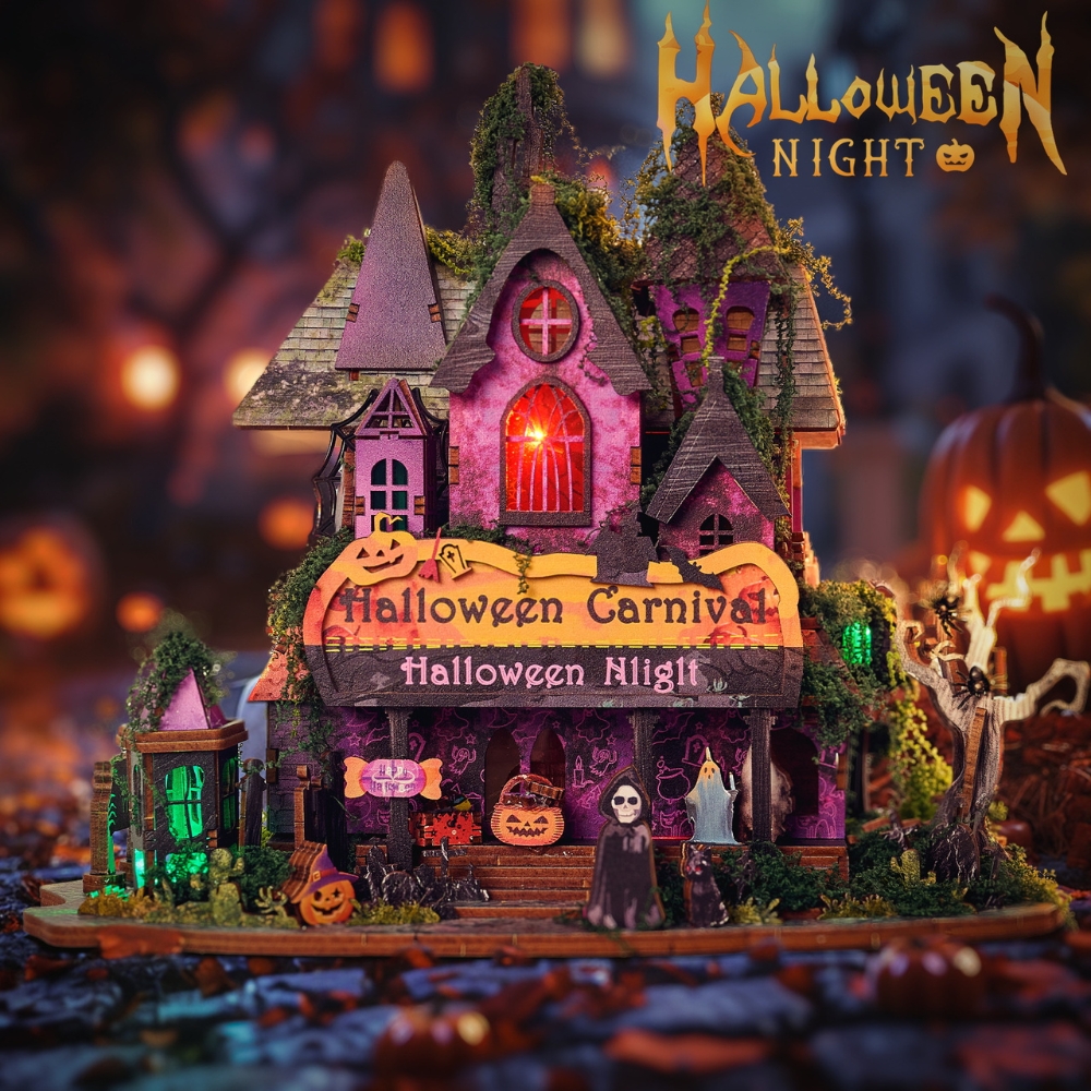Halloween Night Mini House Kit l DIY Miniature Kit