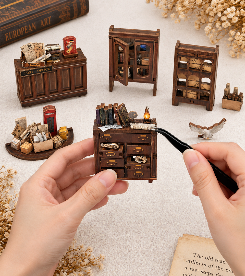 Bouwdetail van Night Owl Courier doe-het-zelf boekenhoekset