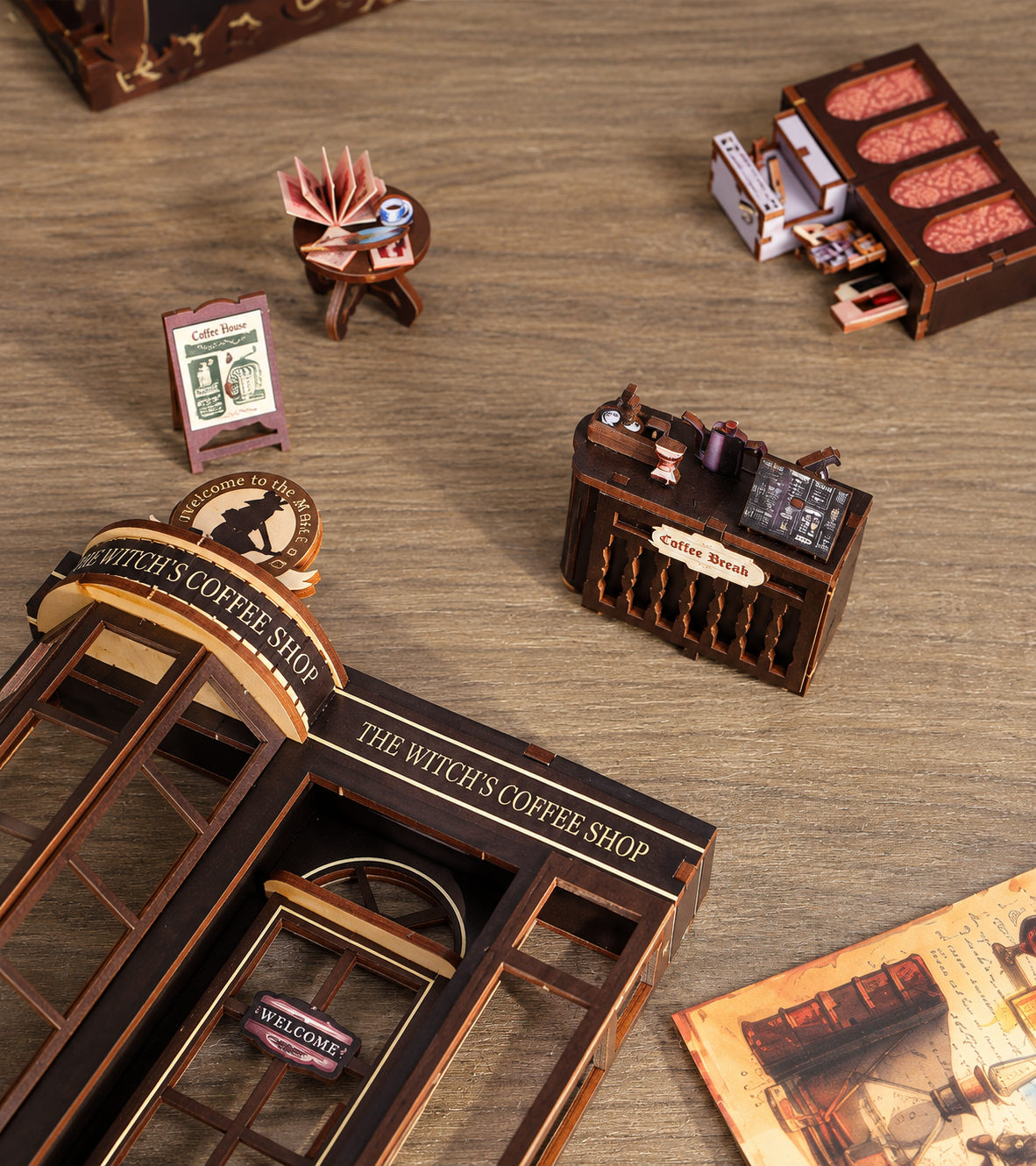 Magic Coffee House DIY Book Nook Kit build detail