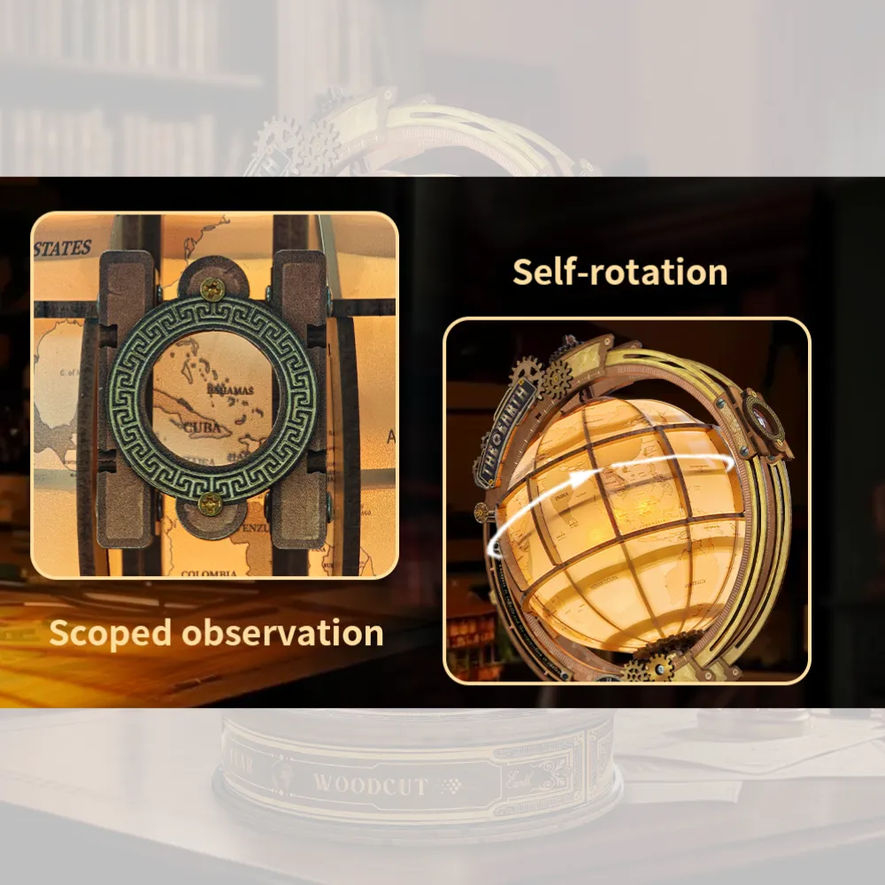 Star Trail Globe DIY 3D Wooden Model