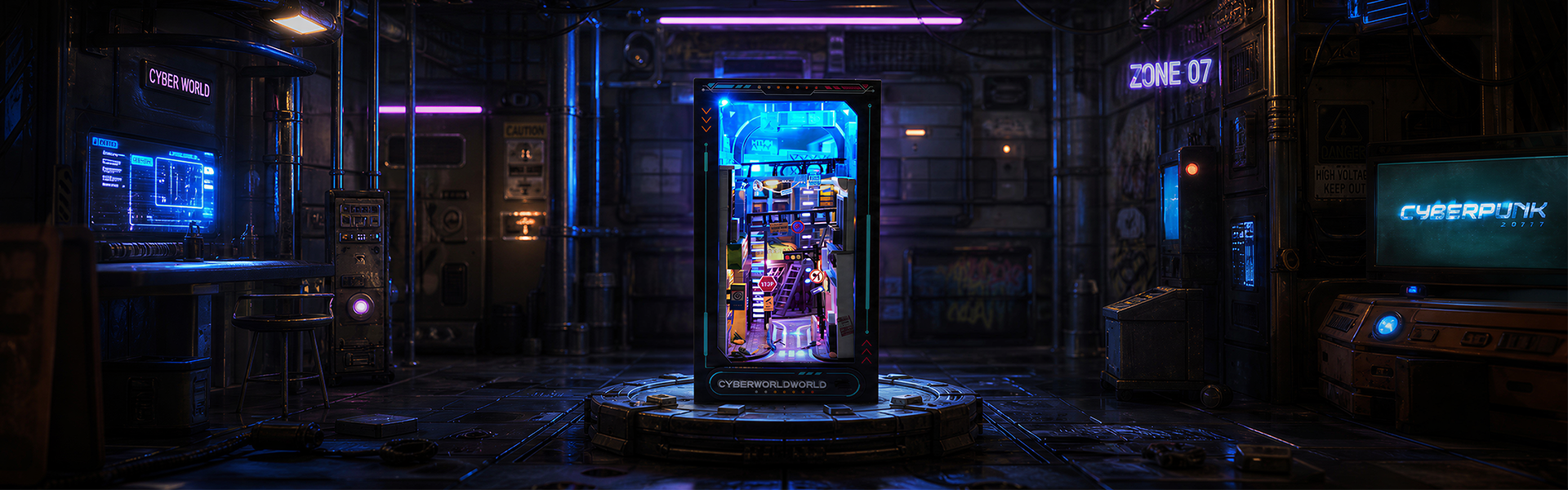 Neon Echoes of Cyber Alley