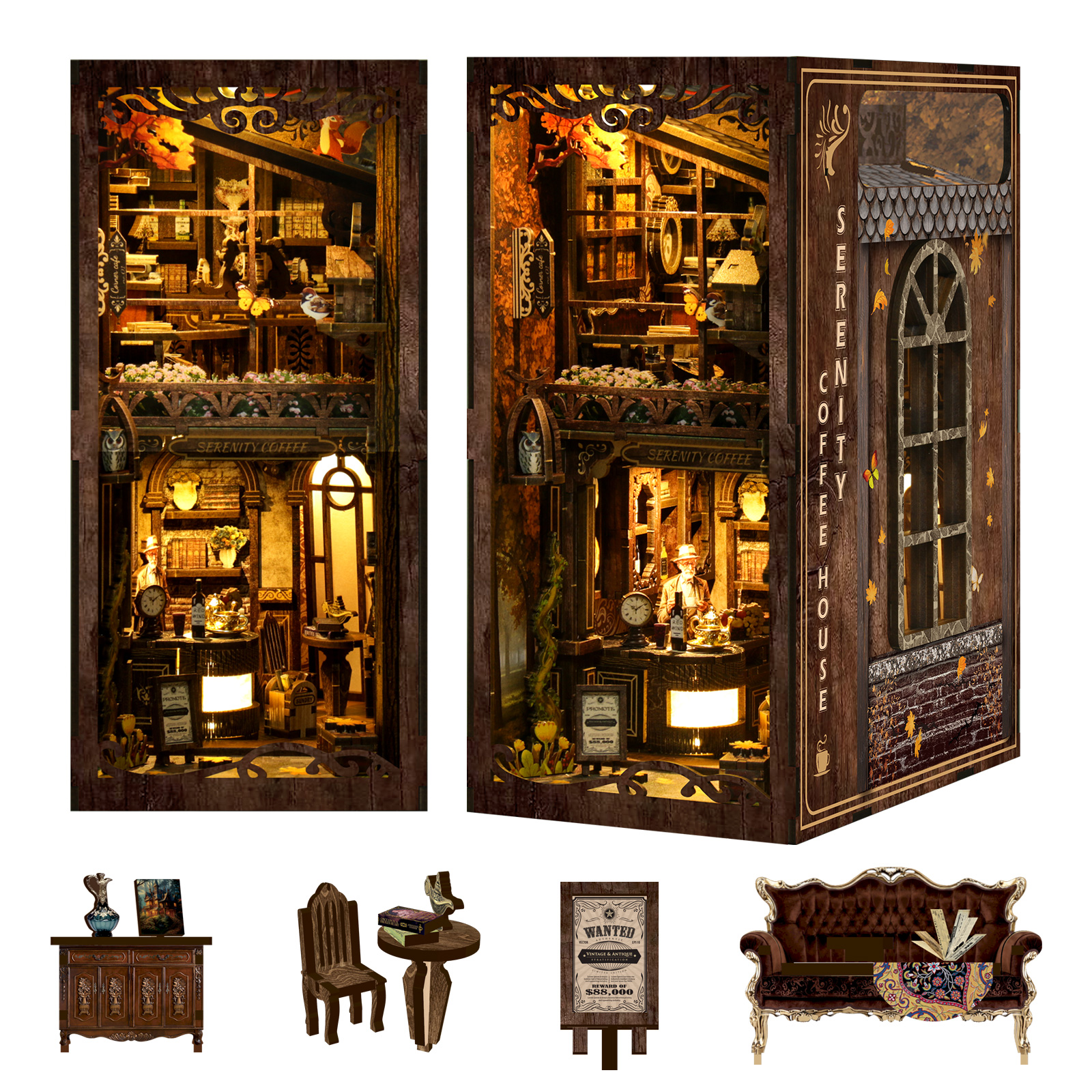 Serenity Coffee House DIY Book Nook Kit-Book Nook World