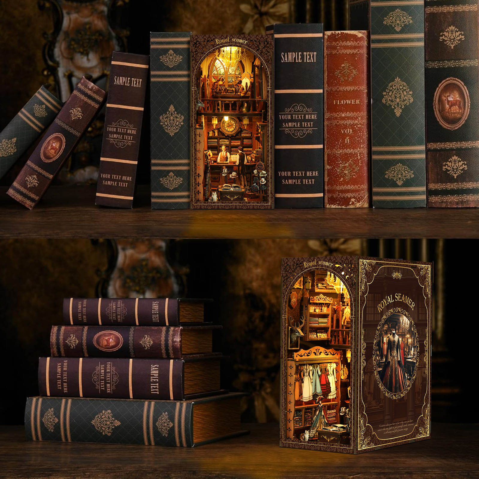 Royal Seamer DIY Book Nook Kit（Dust cover included）-Book Nook World