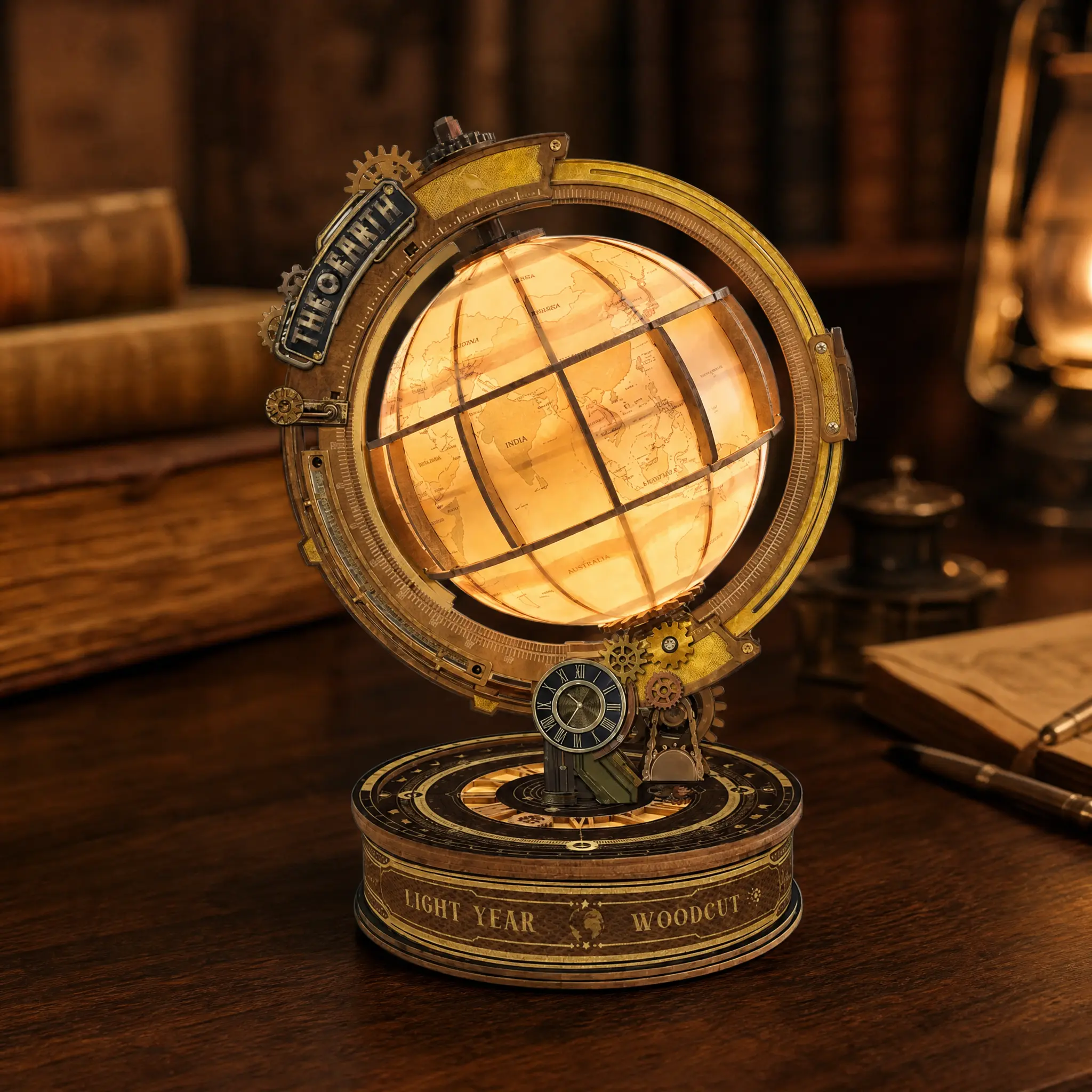 Star Trail Globe DIY 3D Wooden Model｜Mechanical 3D Wooden Puzzle Kit
