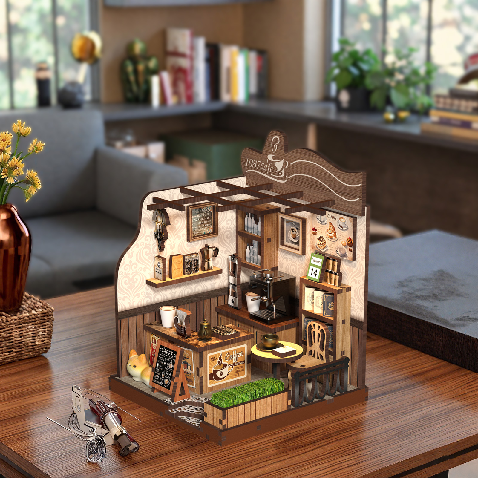 1987 Country Café DIY Mini House Kit | DIY Miniature Kit-Book Nook World