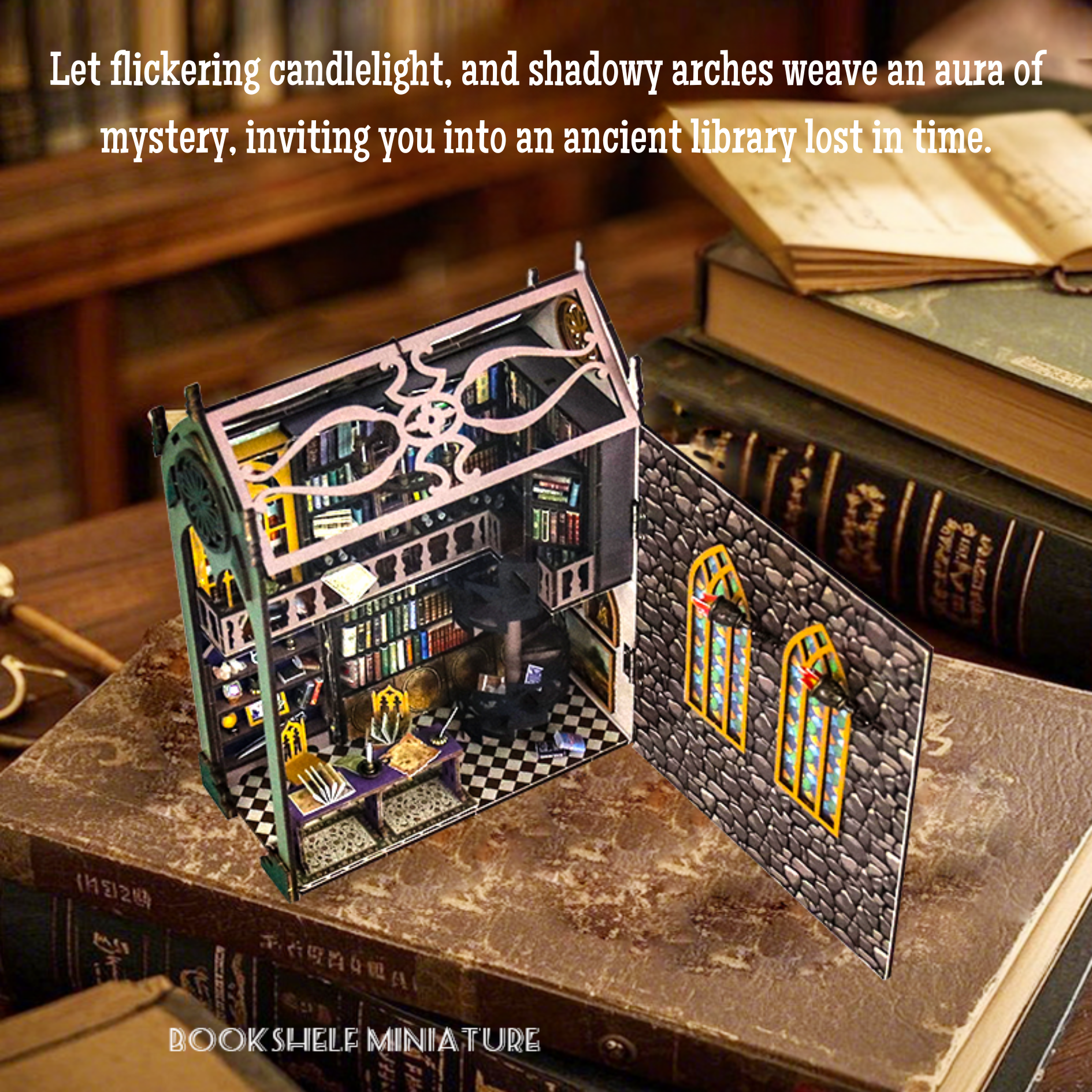 Ancient Library DIY Book Nook Kit-Book Nook World