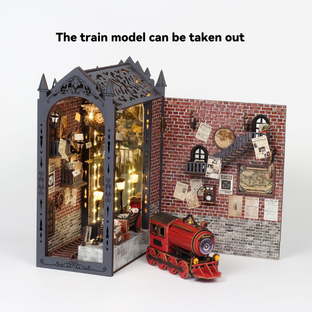Fantasy Train Platform DIY Book Nook Kit-Book Nook World