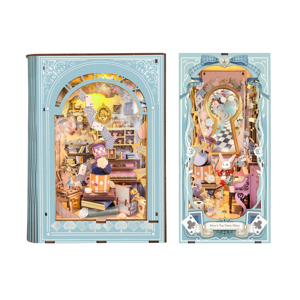 Alice's Tea Party Diary Book Nook Kit front view
