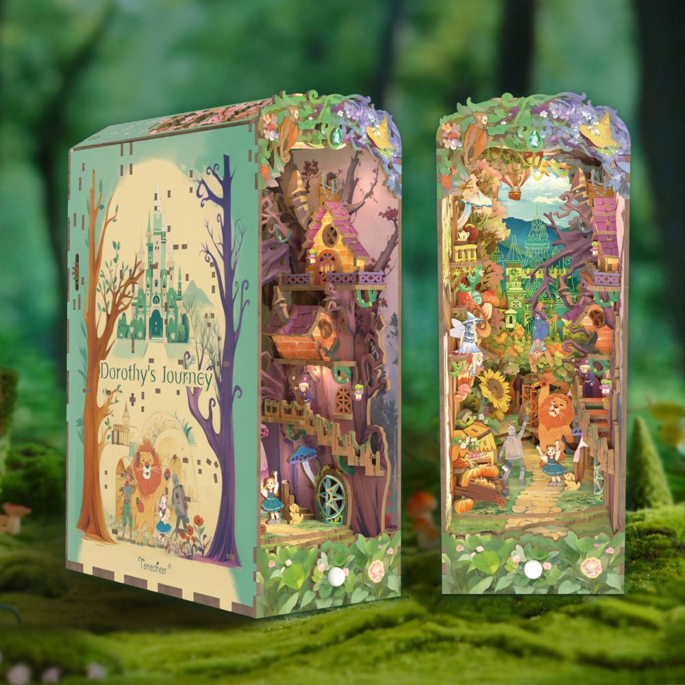 Some versions feature an interactive, hand-operated mechanism to control the ascent and descent of a hot air balloon.