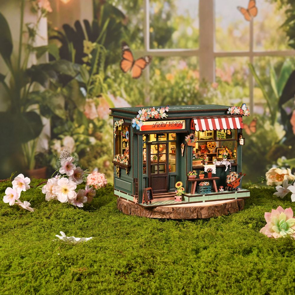 These kits typically include pre-cut and colored wooden pieces that use an interlocking structure for spatial aesthetics.