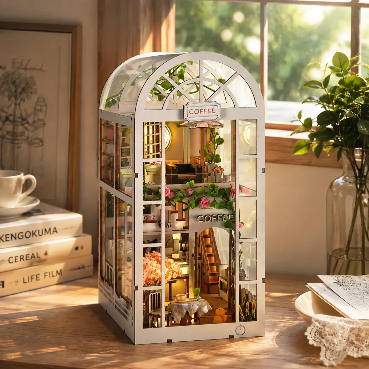 Sunlit Glass Café Retreat