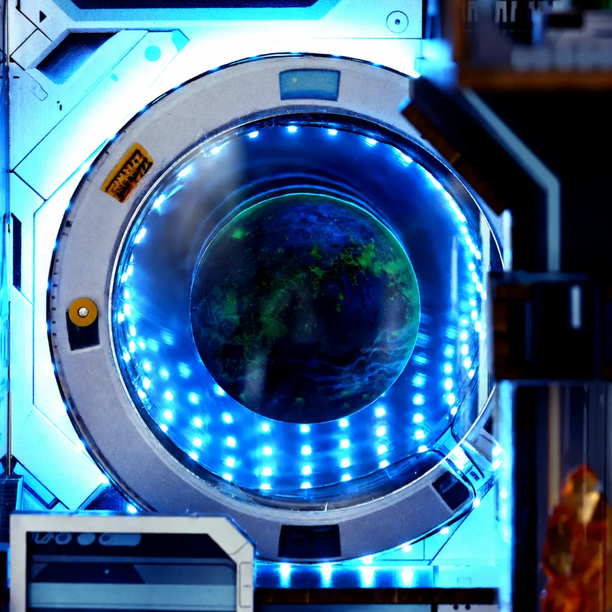 Kosmische blauwe portaalgloed