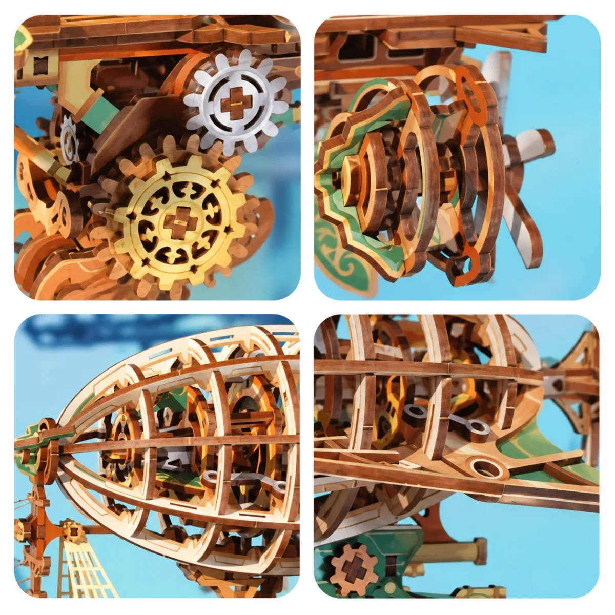 Détails du dirigeable Steampunk