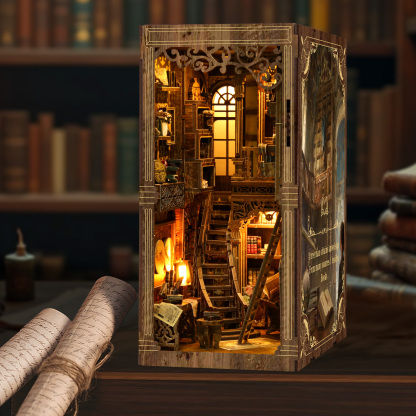 Ancient Book Collection Room DIY Book Nook Kit（Dust cover included）-Book Nook World