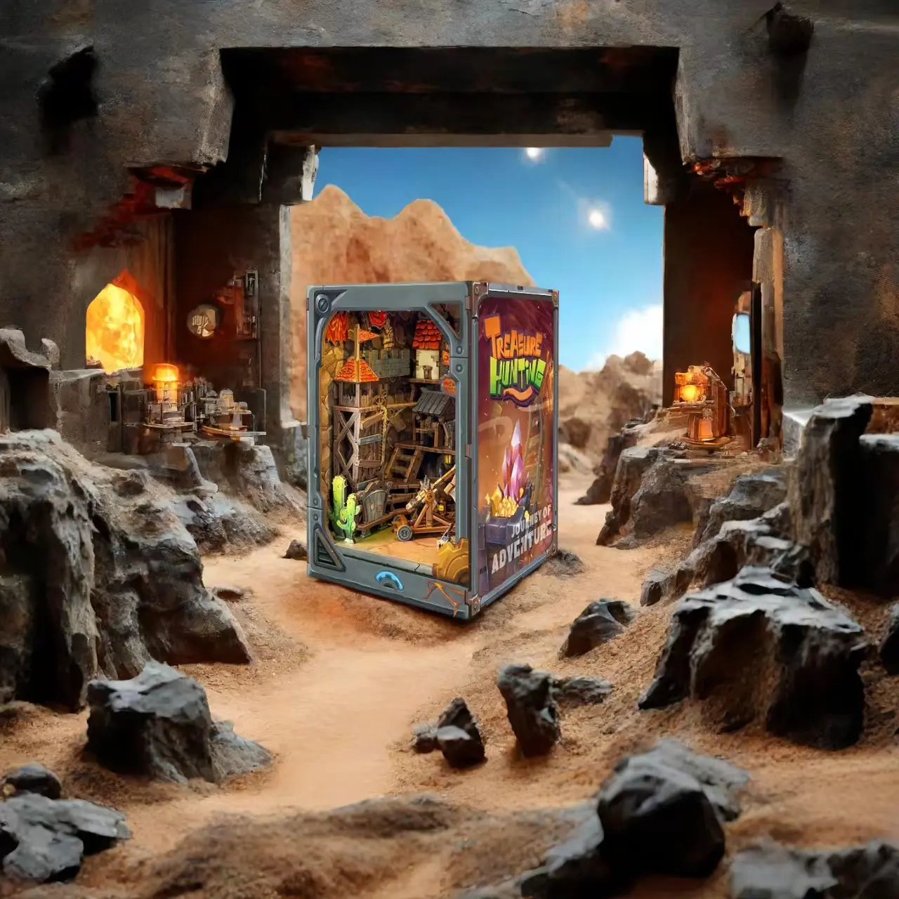 Mining Zone Fortress DIY Book Nook Kit