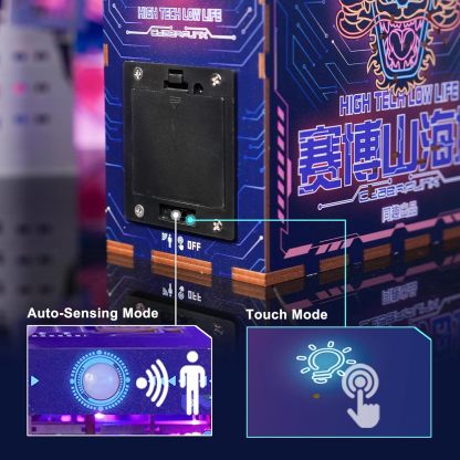 Cyber City DIY Book Nook Kit -Two Lighting Effects - Human Body Sensing Switch & Touch Switch -Book Nook World