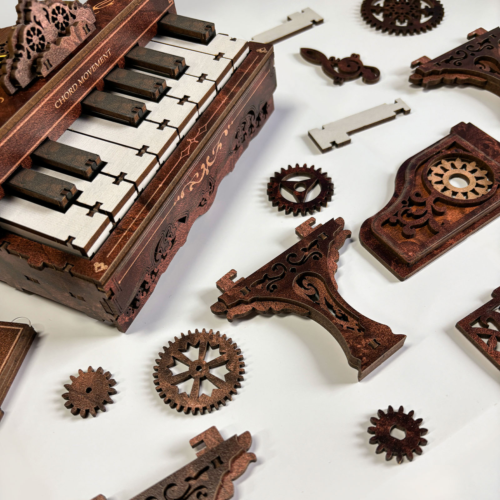 3D Piano Model Kit｜Mechanical 3D Wooden Puzzle Kit-Book Nook World