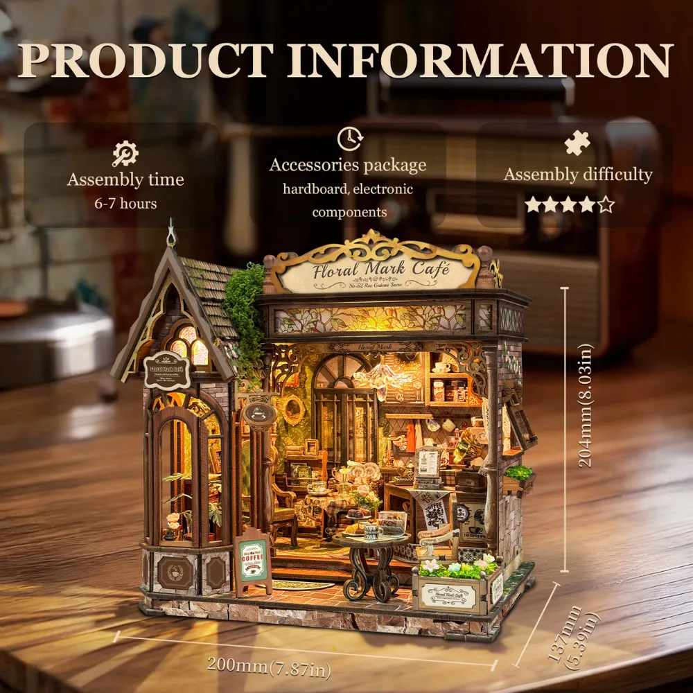 Floral Mark Café DIY Book Nook Kit 