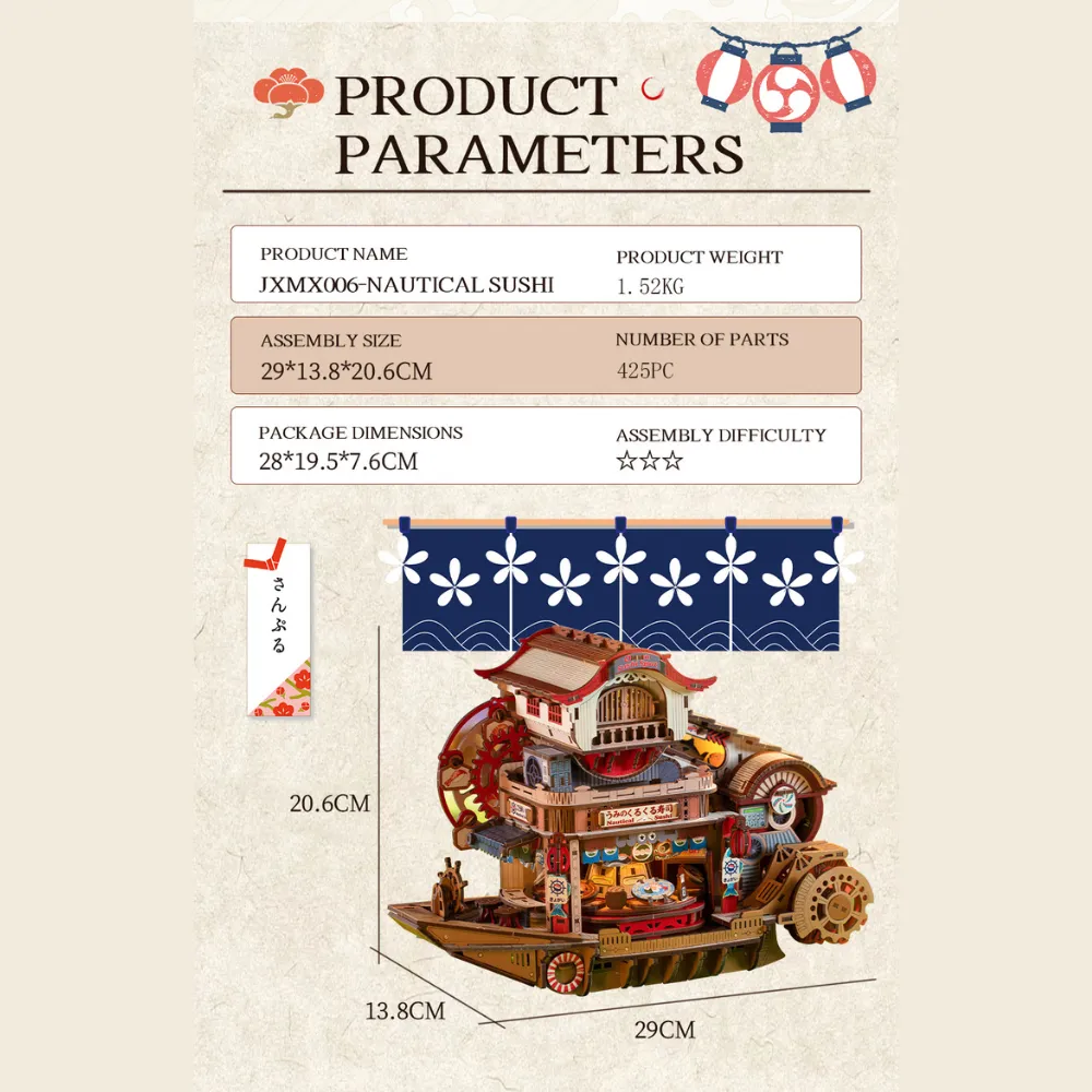 Nautical Sushi 3D Transmission Model Kit