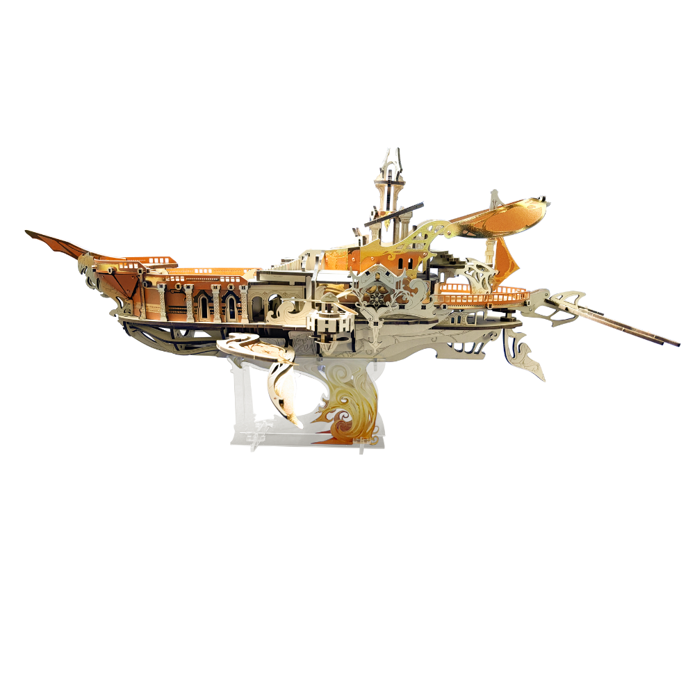 Whale Ark of the Universe 3D Mechanical Transmission Wooden Puzzle Kit-Book Nook World