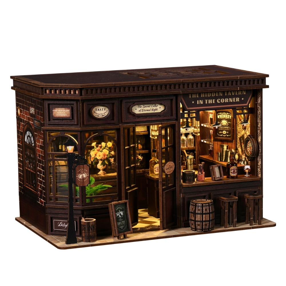 Corner Tavern Mini House Kit l DIY Miniature Kit-Book Nook World