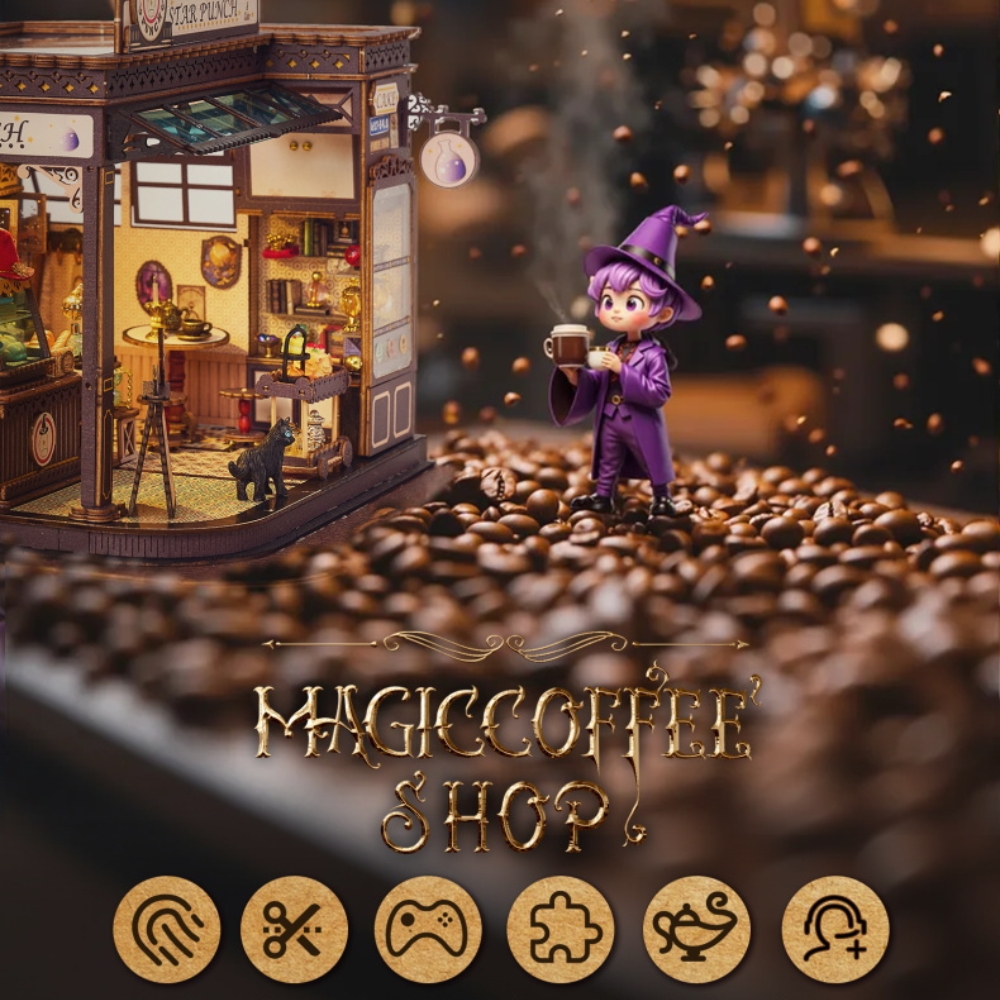 Magic Coffee House Mini House Kit l DIY Miniature Kit-Book Nook World