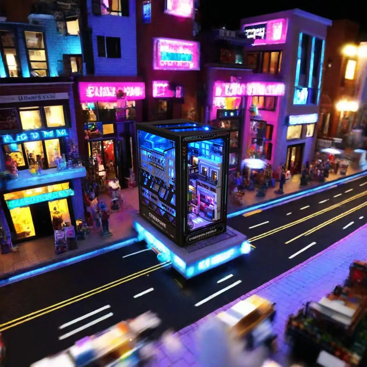 Cyberpunk DIY Book Nook Kit  (45 LEDs)