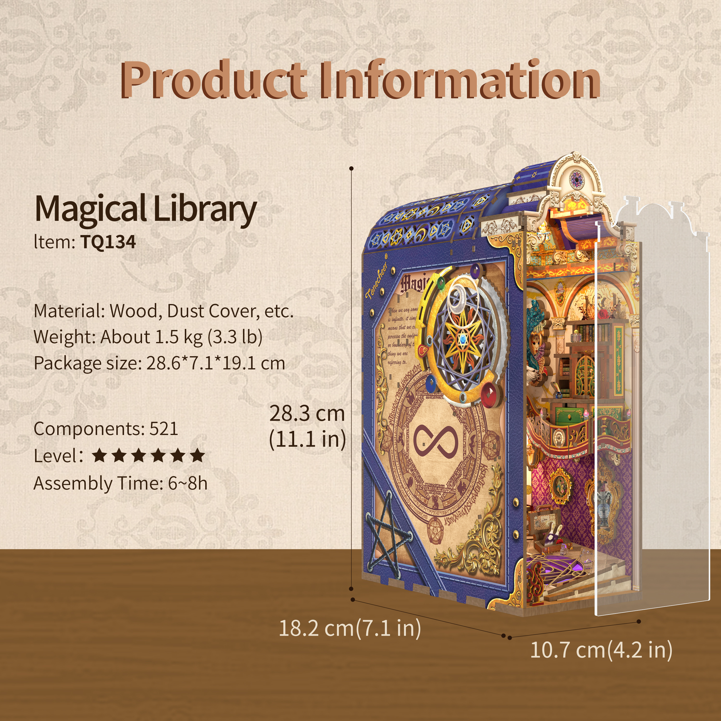 Magical Library DIY Book Nook Kit  (With Dust Cover)-Book Nook World