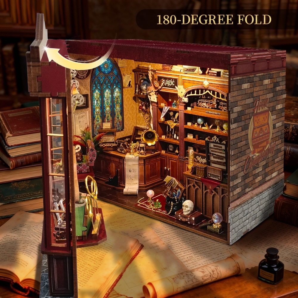 Engineered with a 180-degree fold design, acting as both a bookshelf insert and a decorative bookend. 