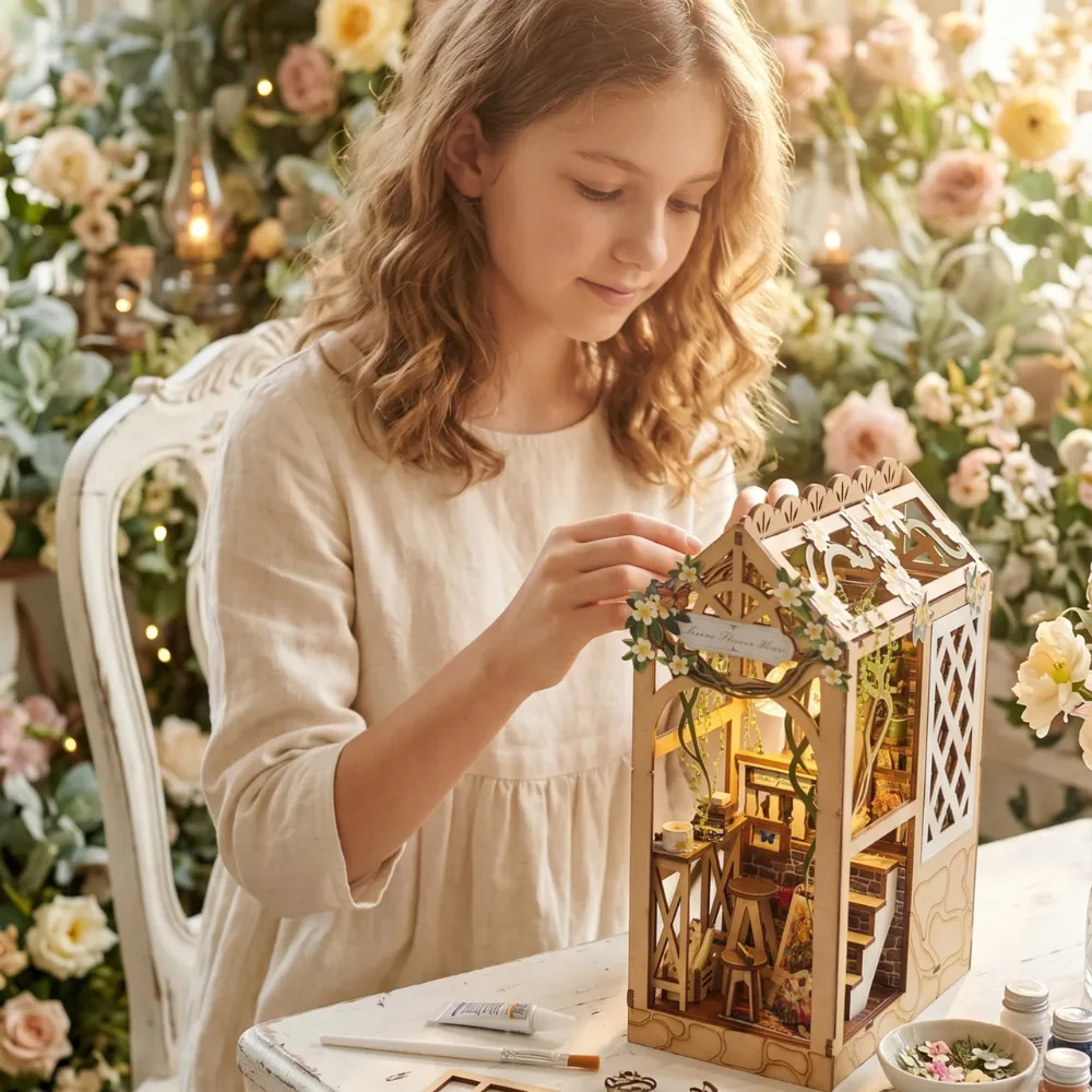 Serene Flower House DIY Book Nook Kit
