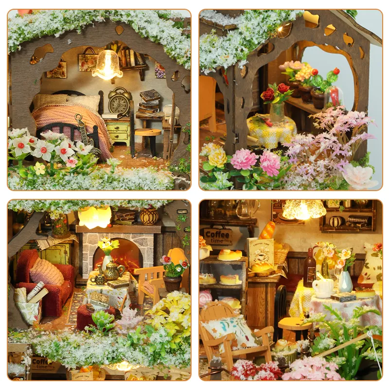 Time Treehouse DIY Mini House Kit l DIY Miniature Kit (Snowy Scene Edition)