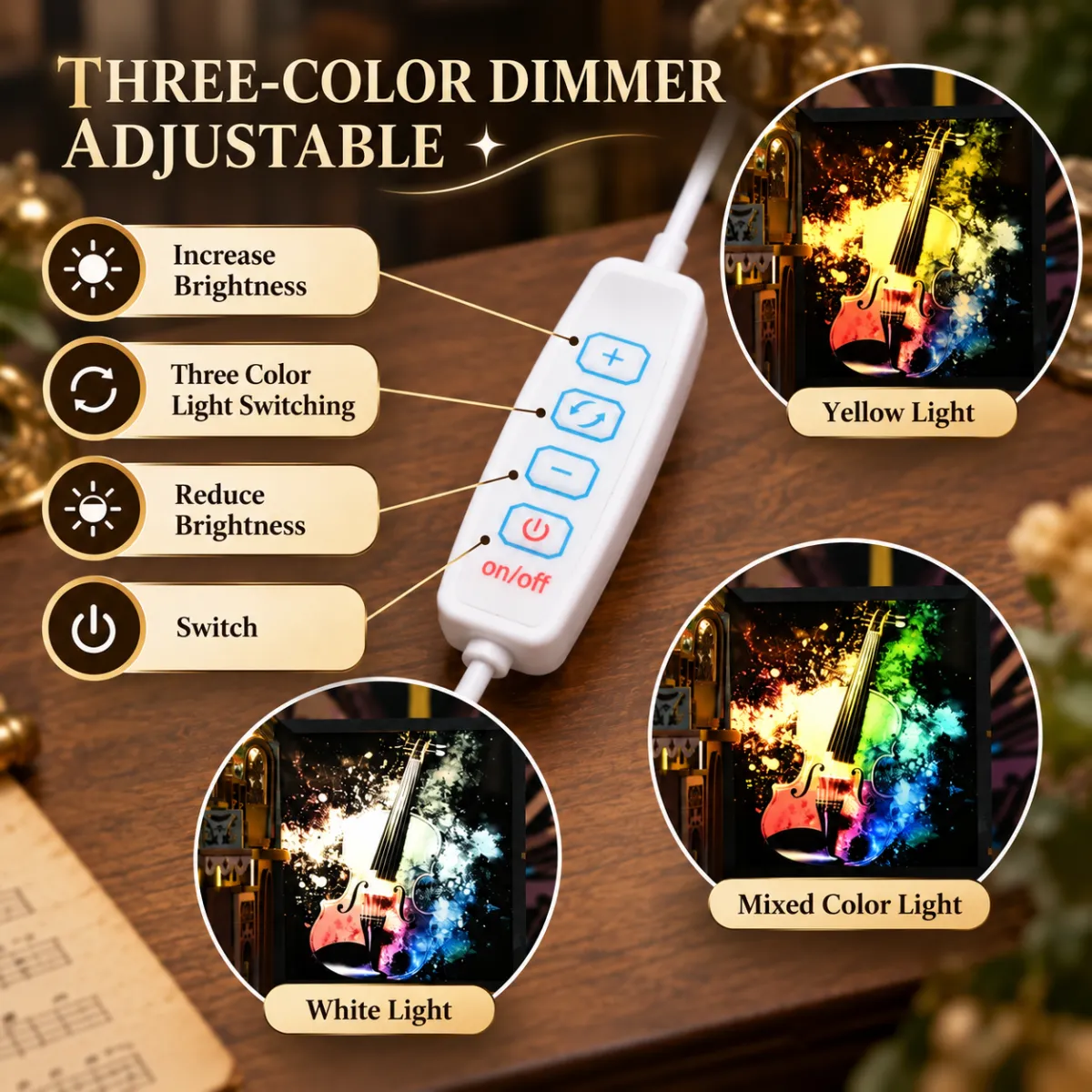 Three-Color Adjustable Lighting