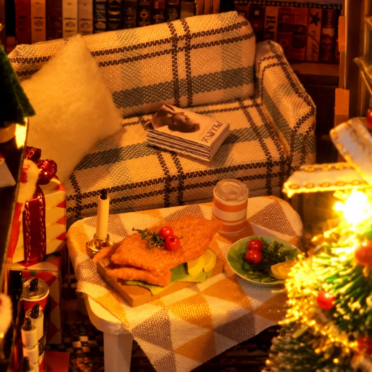 Gezellige kerstwoonkamer
