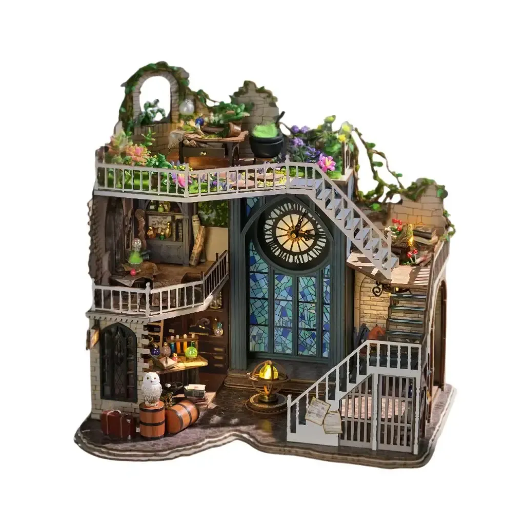 Magician's Hut DIY Miniature Dollhouse Kit build details